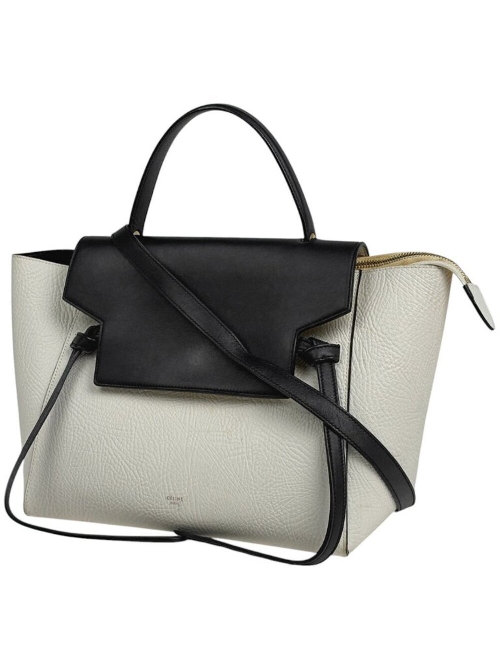 Celine Belt Bag Mini 2-Way Leather White Navy